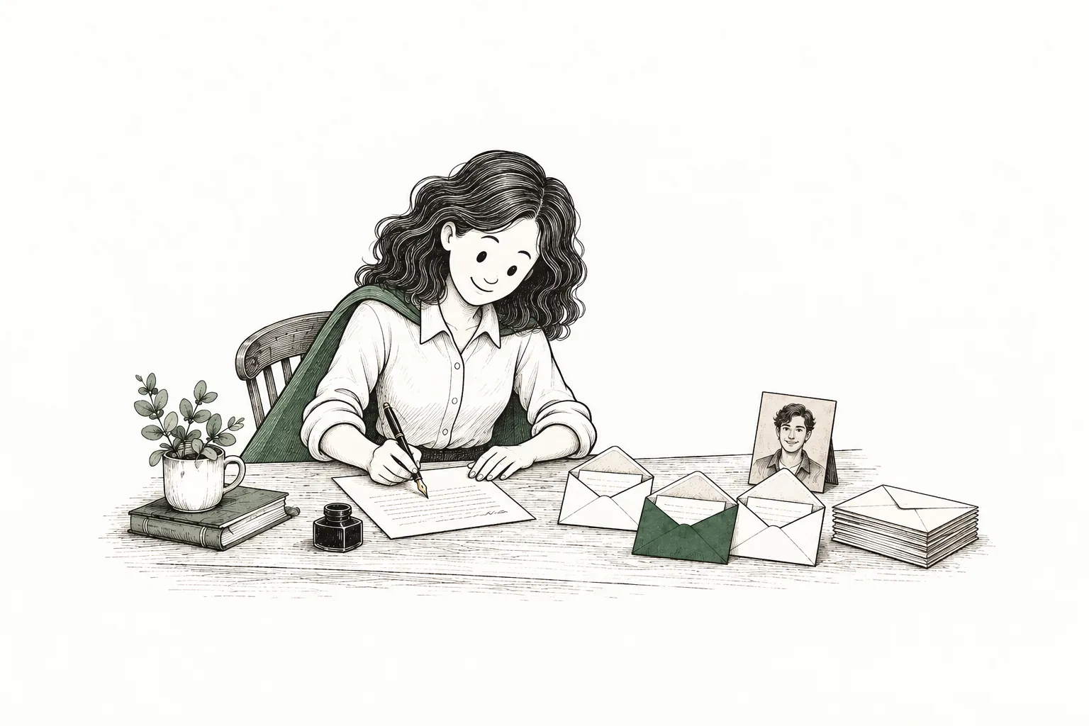 Emma writes an individual follow-up using a candidate's previous record.